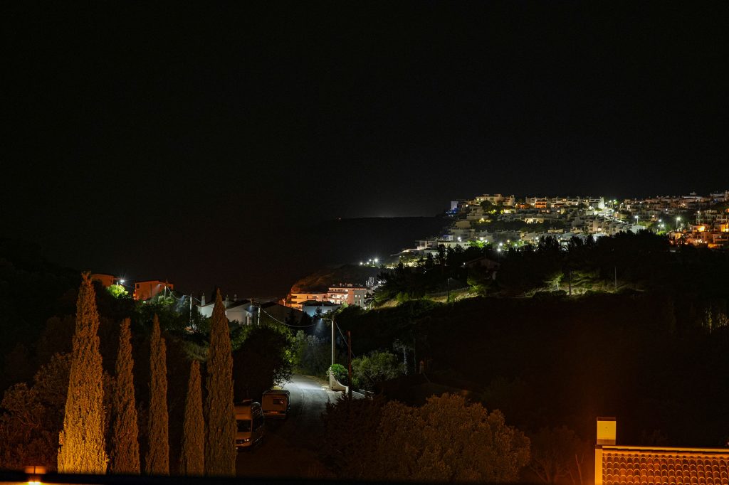 view from new villas to sea at night