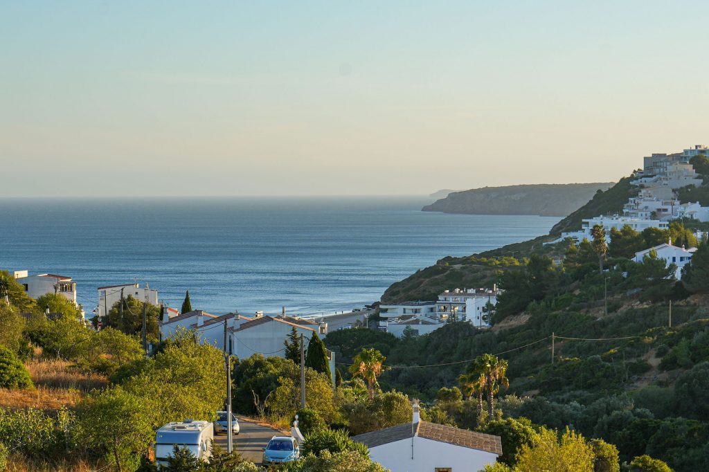 view from new villas to sea down the road