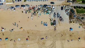 Aerial shot of Salema beach