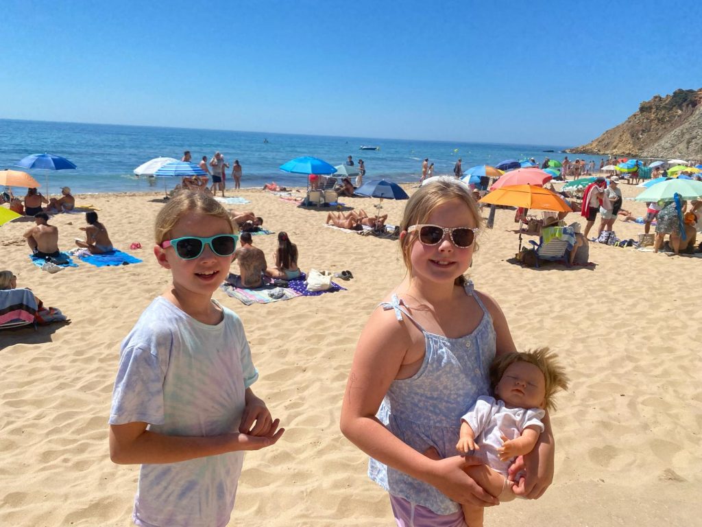 Salema's golden sandy beach