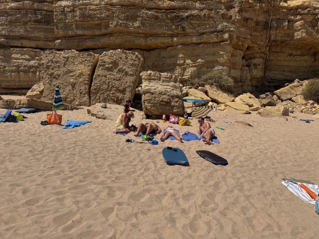 family on Salema beach