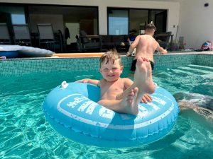 The private heated pool at villa Vista Paraiso